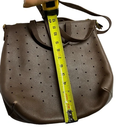 Madewell Chocolate Brown The Transport Crossbody Bag: Geo Holepunch Edition - Picture 8 of 15